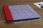 Preview: Blue - red photo album "Gustl", square album, retro pattern